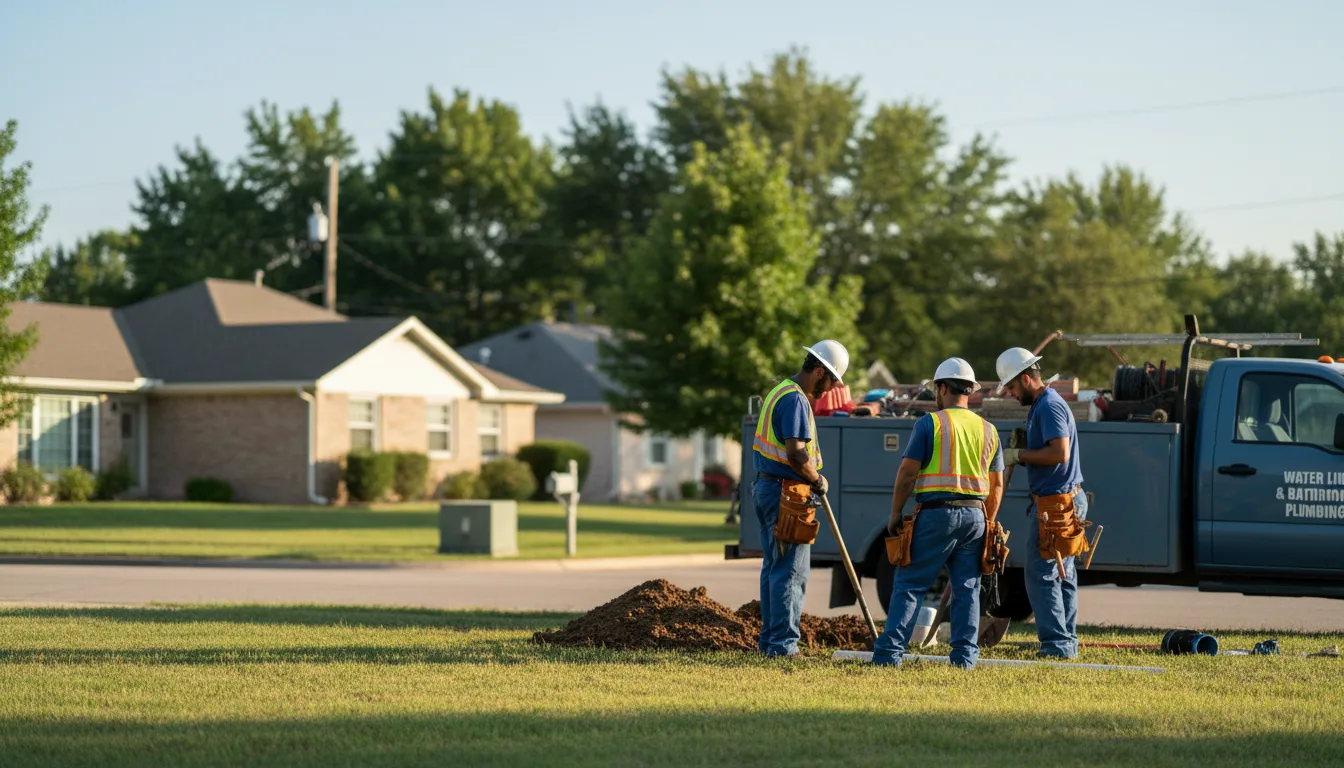 Residential water line and bathroom plumbing service in Ada, OH
